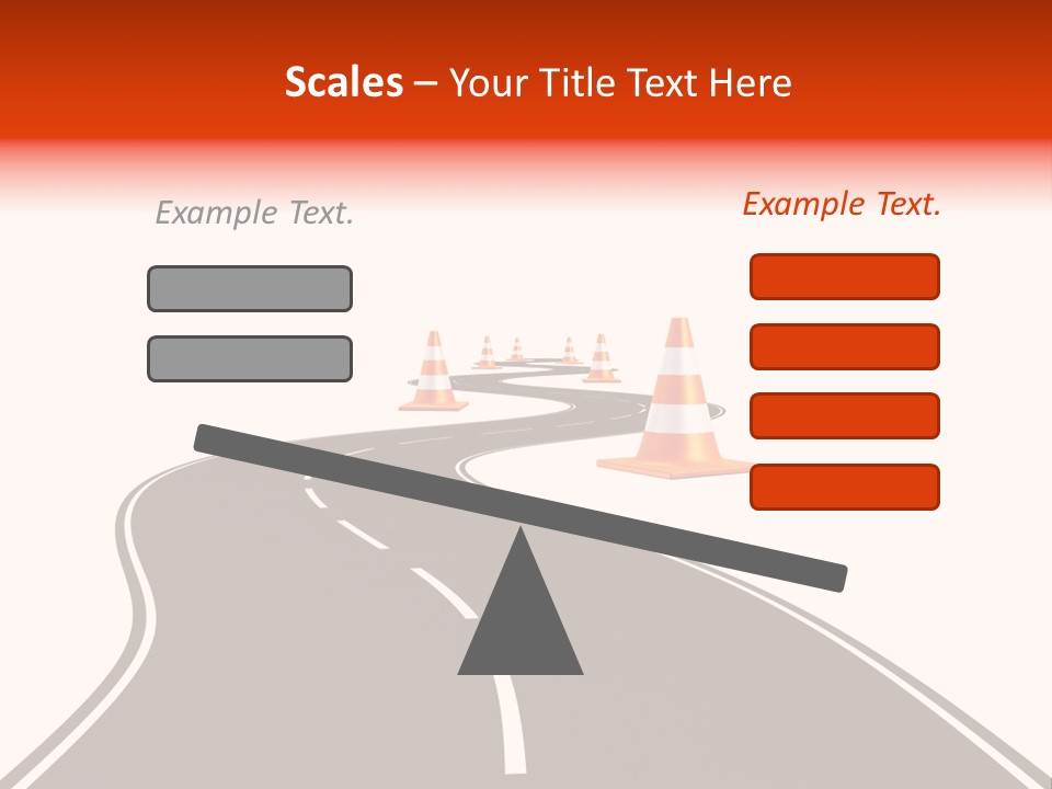 A Road With Traffic Cones And Cones On It PowerPoint Template