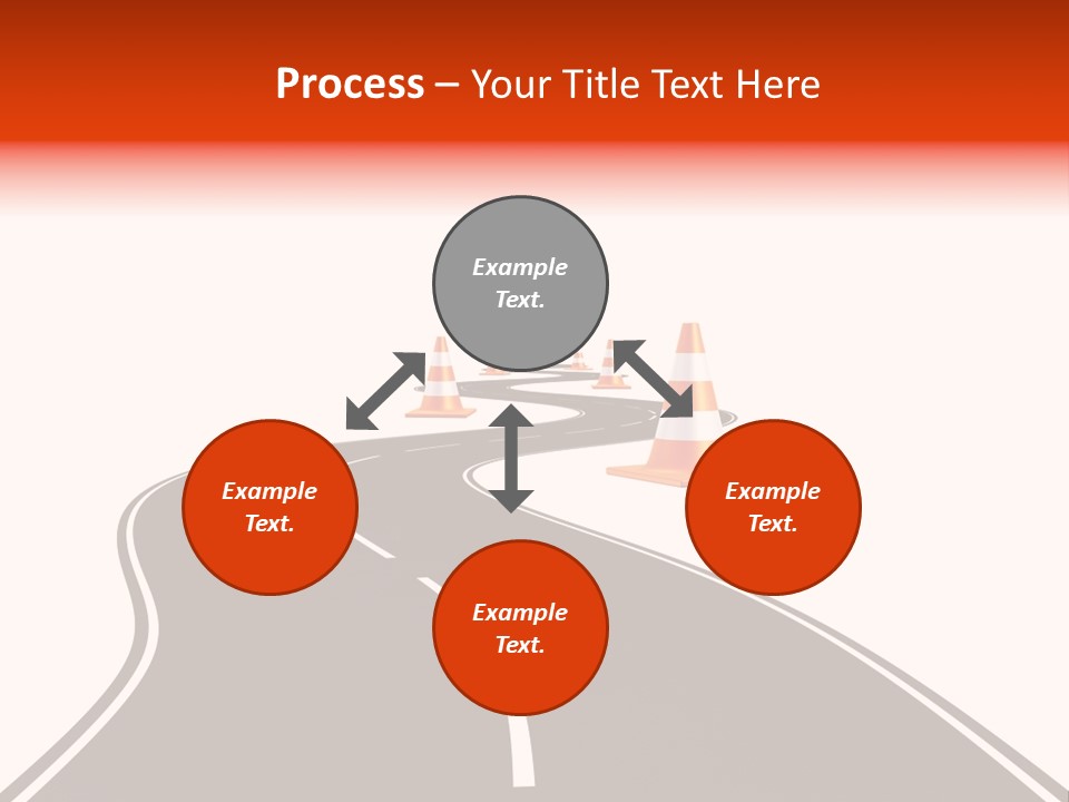 A Road With Traffic Cones And Cones On It PowerPoint Template