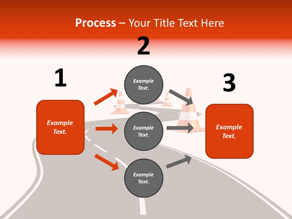 A Road With Traffic Cones And Cones On It PowerPoint Template