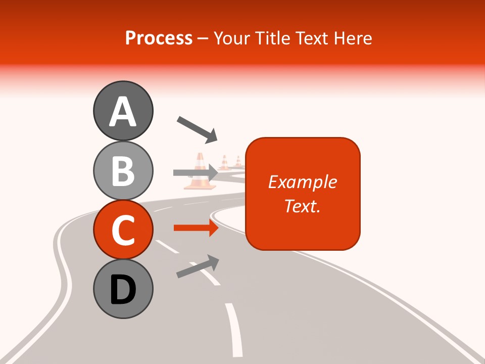 A Road With Traffic Cones And Cones On It PowerPoint Template