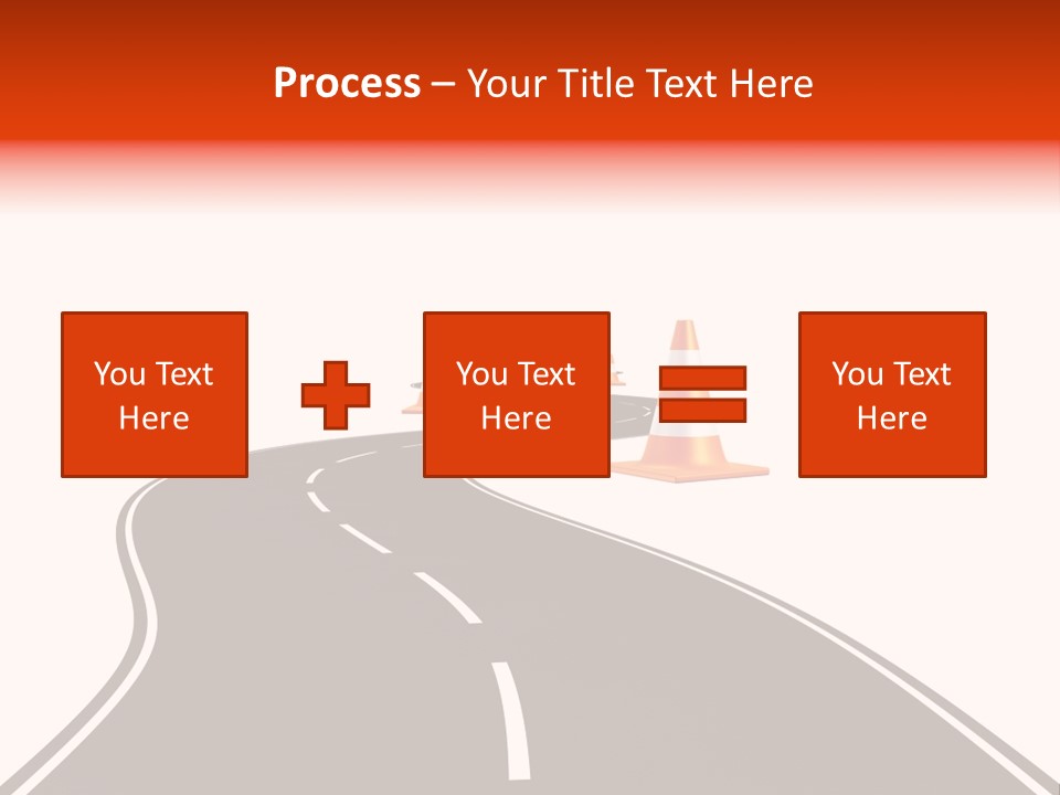 A Road With Traffic Cones And Cones On It PowerPoint Template