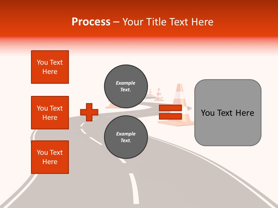 A Road With Traffic Cones And Cones On It PowerPoint Template