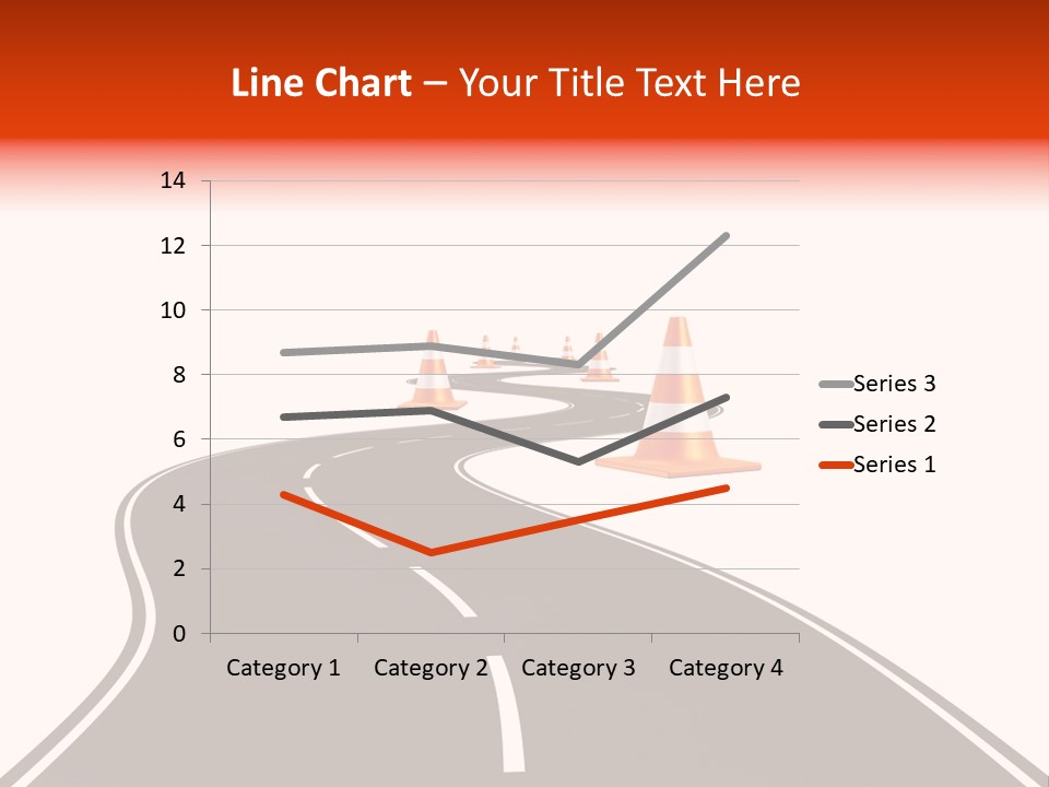 A Road With Traffic Cones And Cones On It PowerPoint Template