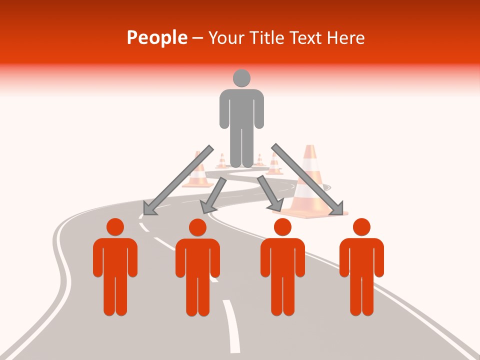 A Road With Traffic Cones And Cones On It PowerPoint Template