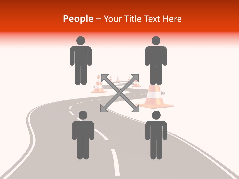 A Road With Traffic Cones And Cones On It PowerPoint Template