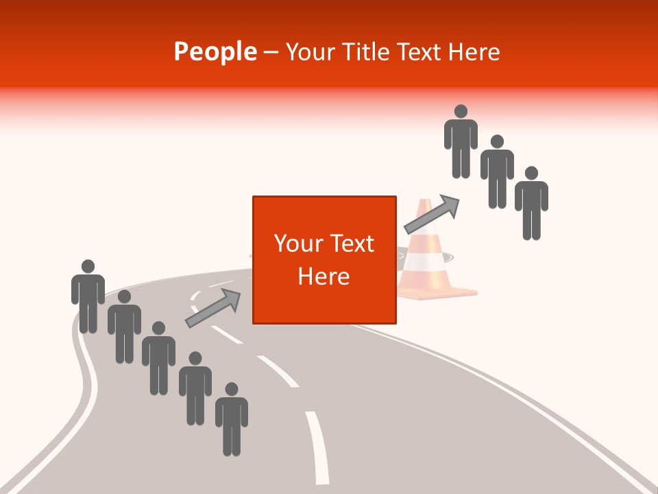 A Road With Traffic Cones And Cones On It PowerPoint Template