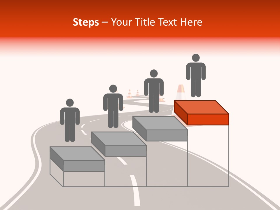 A Road With Traffic Cones And Cones On It PowerPoint Template