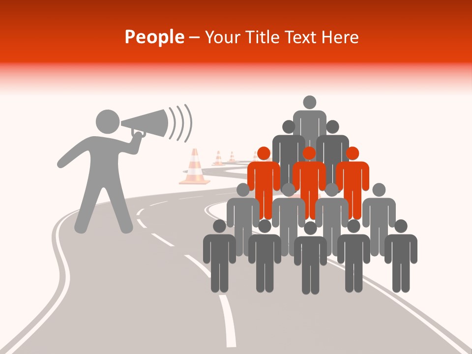 A Road With Traffic Cones And Cones On It PowerPoint Template