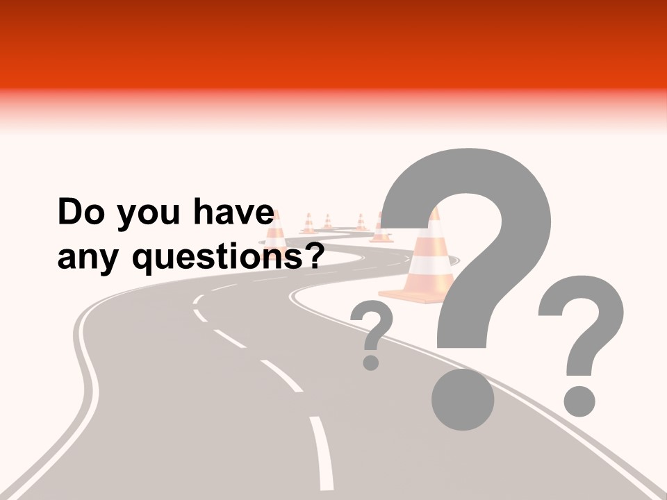 A Road With Traffic Cones And Cones On It PowerPoint Template