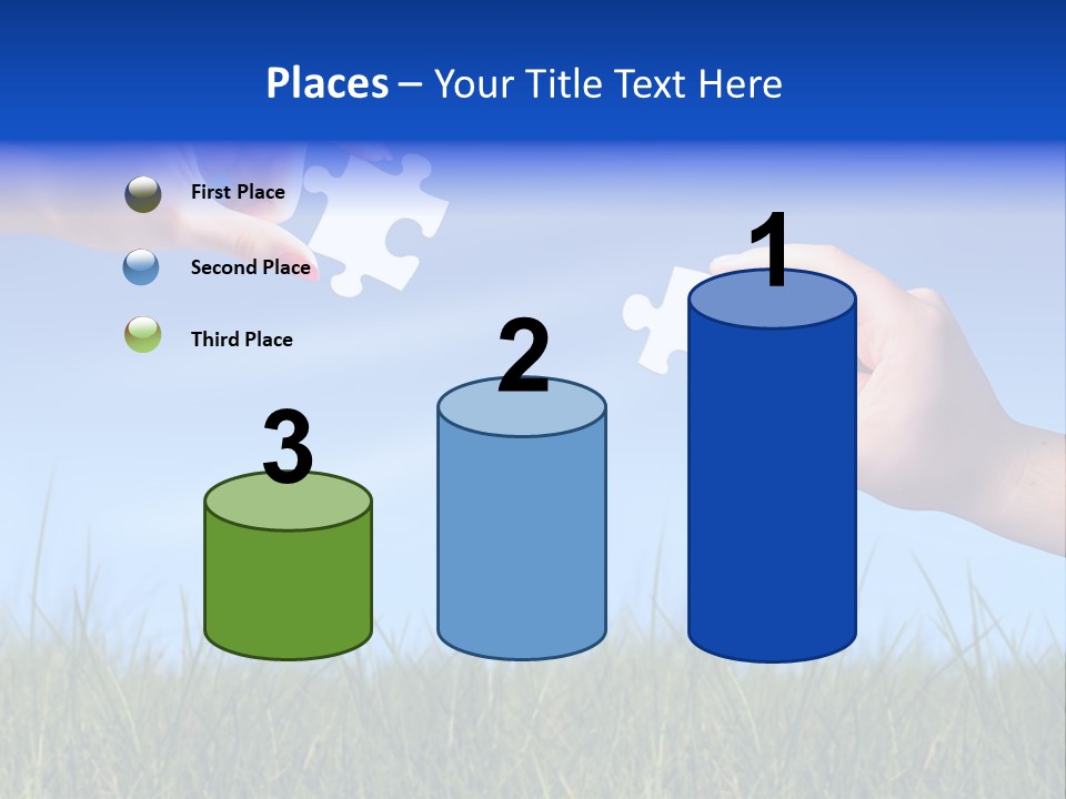 Two Hands Holding Pieces Of A Puzzle Together PowerPoint Template