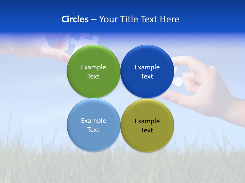 Two Hands Holding Pieces Of A Puzzle Together PowerPoint Template