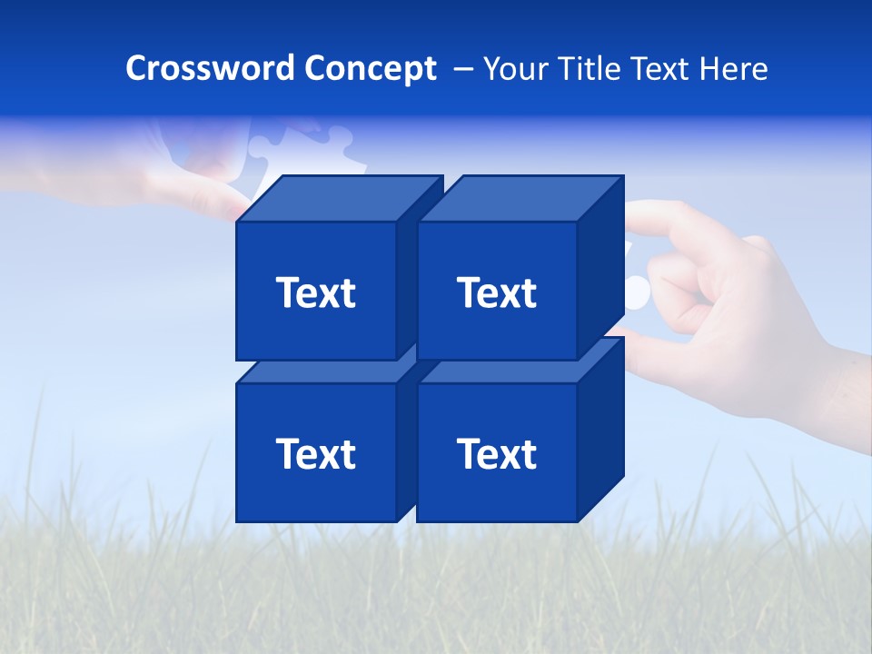 Two Hands Holding Pieces Of A Puzzle Together PowerPoint Template