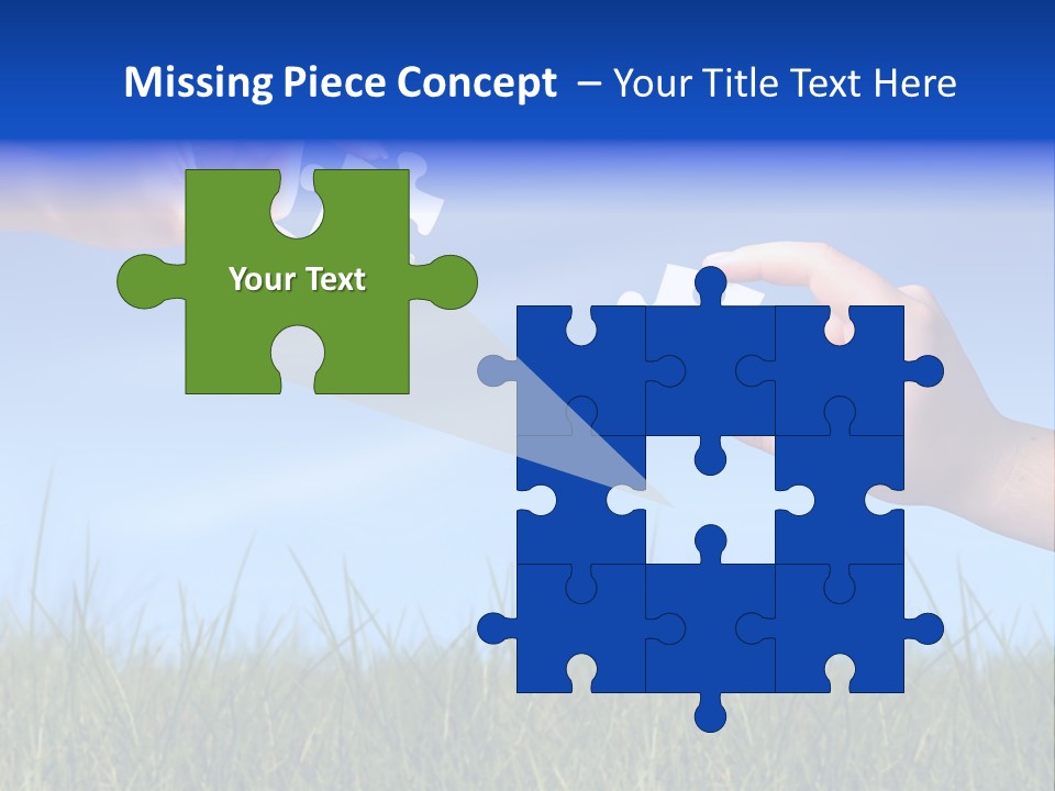 Two Hands Holding Pieces Of A Puzzle Together PowerPoint Template