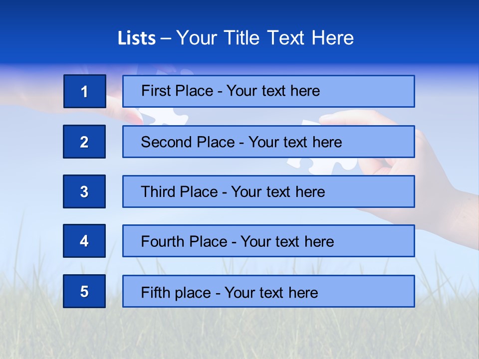 Two Hands Holding Pieces Of A Puzzle Together PowerPoint Template