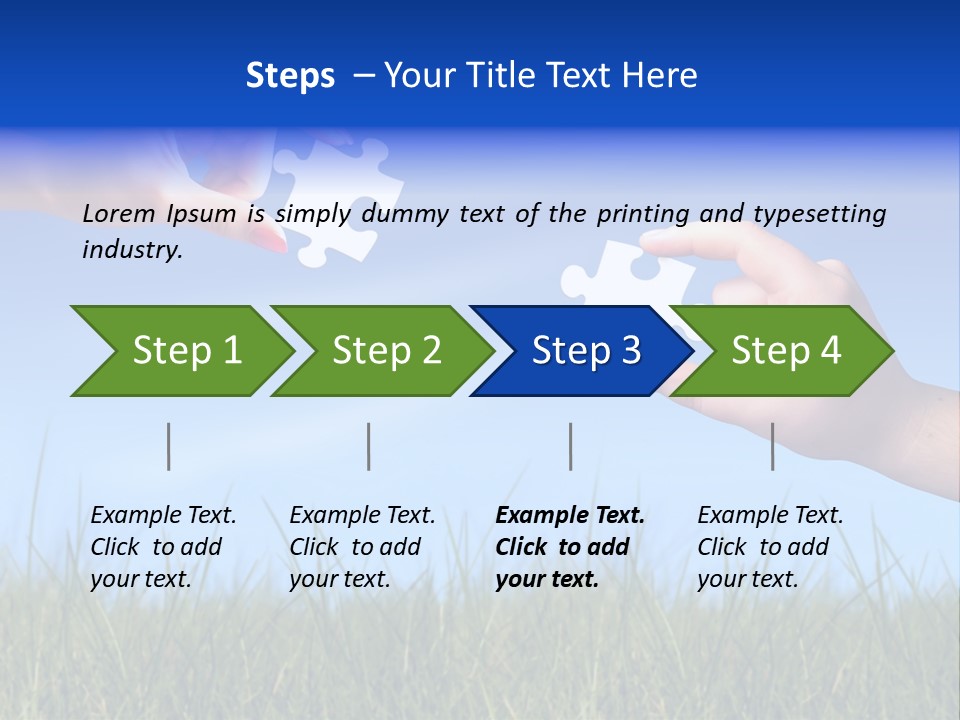 Two Hands Holding Pieces Of A Puzzle Together PowerPoint Template