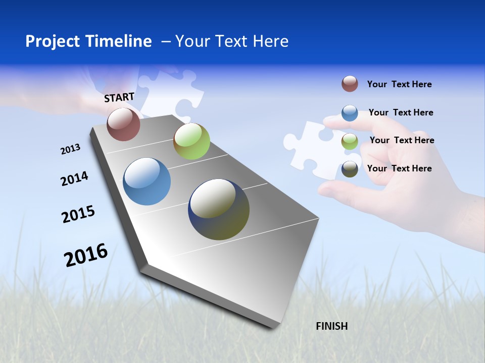 Two Hands Holding Pieces Of A Puzzle Together PowerPoint Template