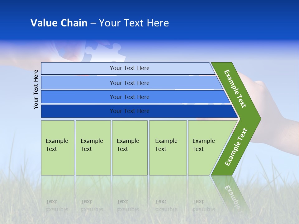 Two Hands Holding Pieces Of A Puzzle Together PowerPoint Template