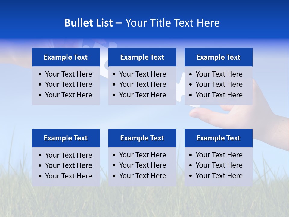 Two Hands Holding Pieces Of A Puzzle Together PowerPoint Template