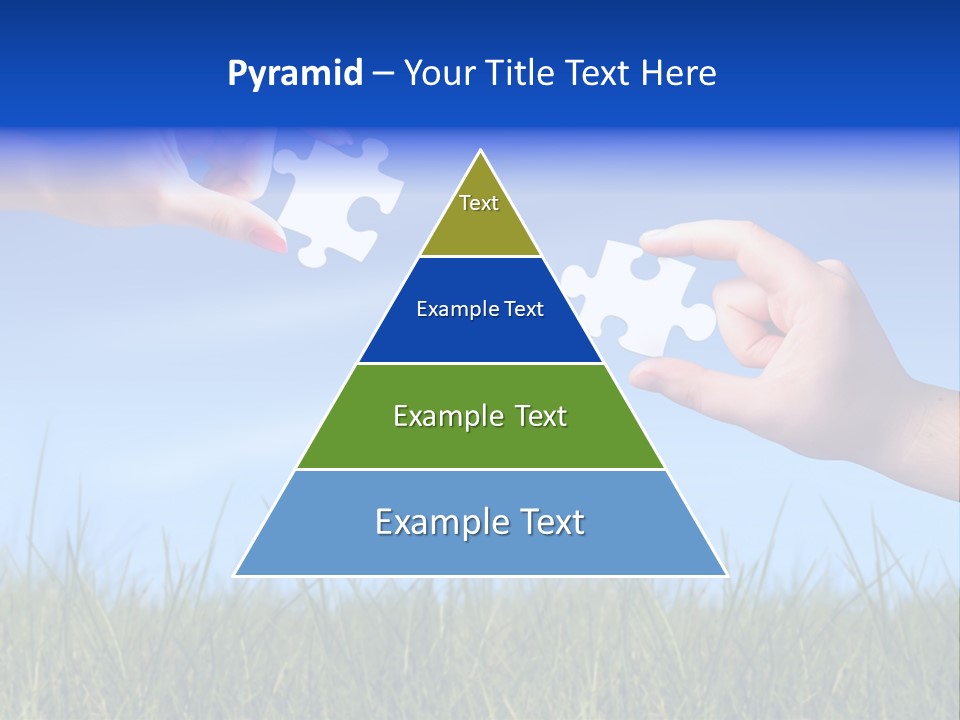 Two Hands Holding Pieces Of A Puzzle Together PowerPoint Template
