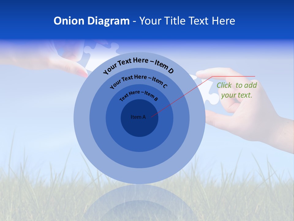 Two Hands Holding Pieces Of A Puzzle Together PowerPoint Template