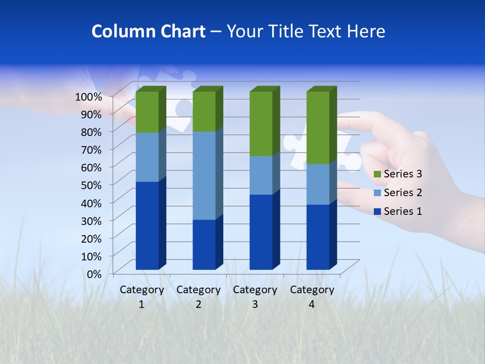 Two Hands Holding Pieces Of A Puzzle Together PowerPoint Template