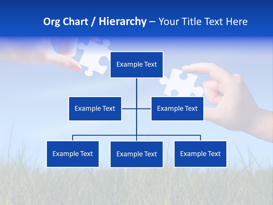Two Hands Holding Pieces Of A Puzzle Together PowerPoint Template
