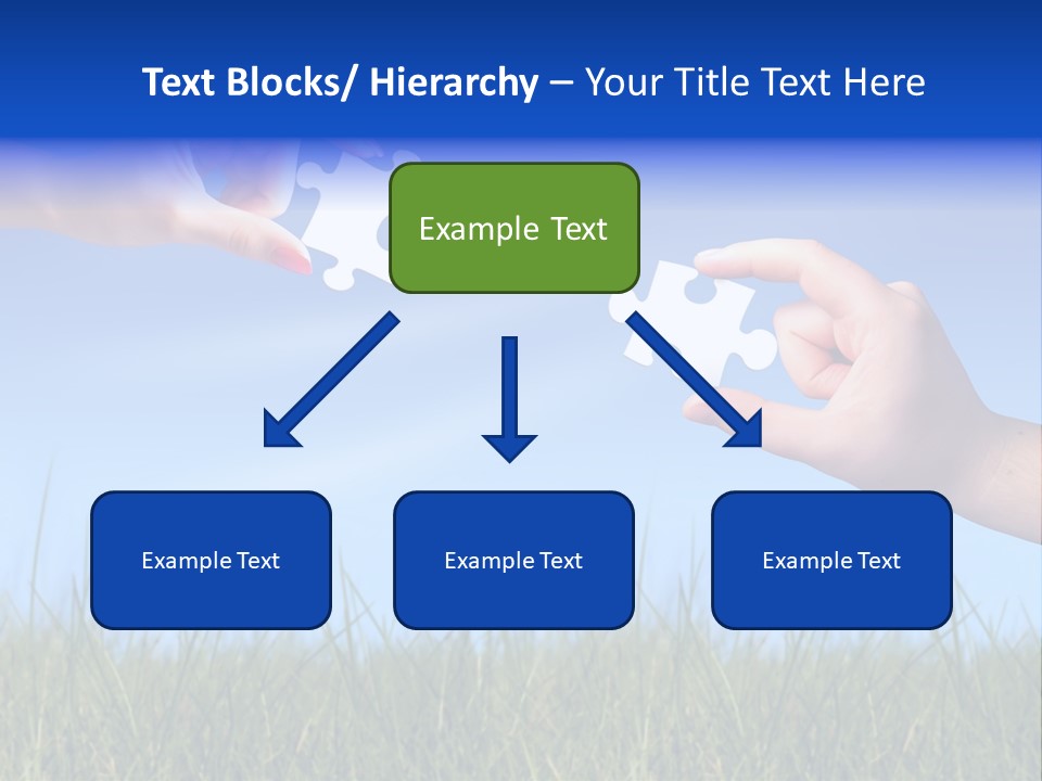 Two Hands Holding Pieces Of A Puzzle Together PowerPoint Template
