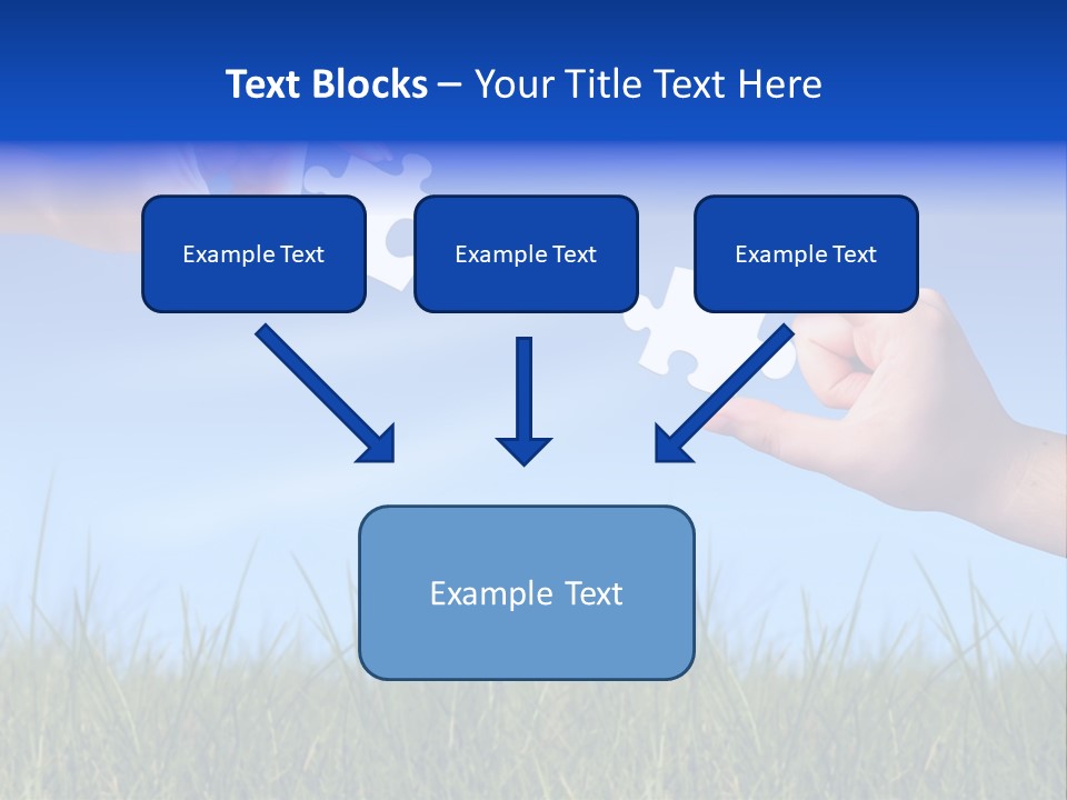 Two Hands Holding Pieces Of A Puzzle Together PowerPoint Template