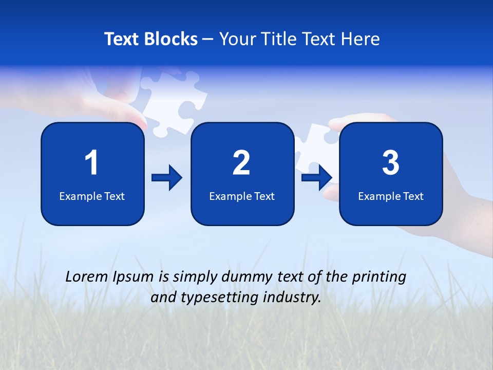 Two Hands Holding Pieces Of A Puzzle Together PowerPoint Template