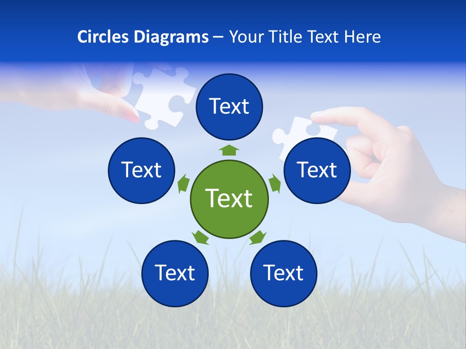 Two Hands Holding Pieces Of A Puzzle Together PowerPoint Template