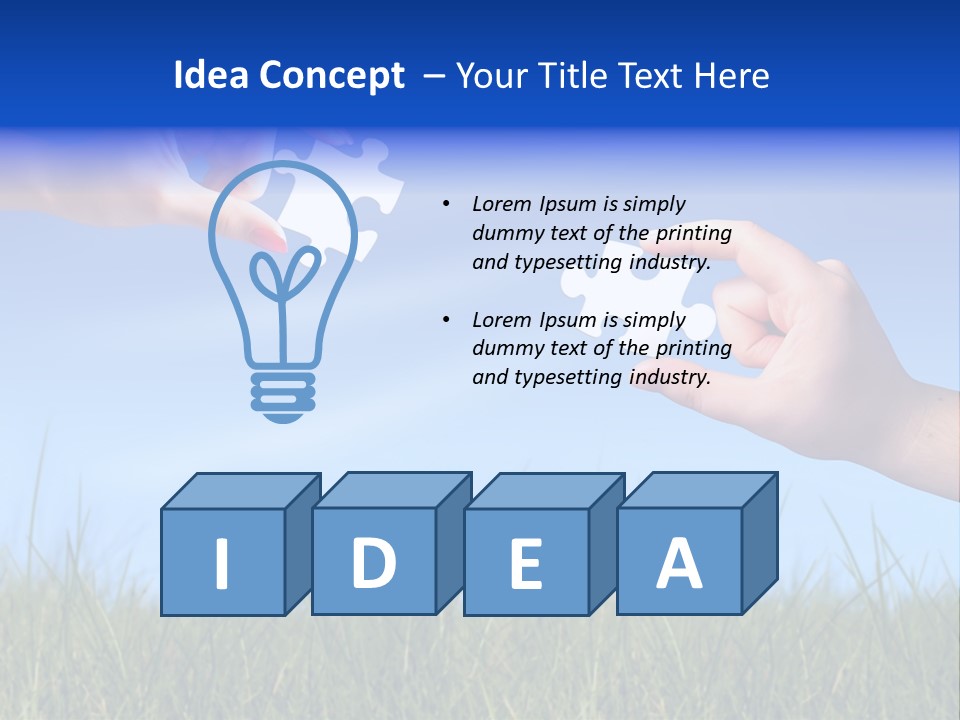 Two Hands Holding Pieces Of A Puzzle Together PowerPoint Template