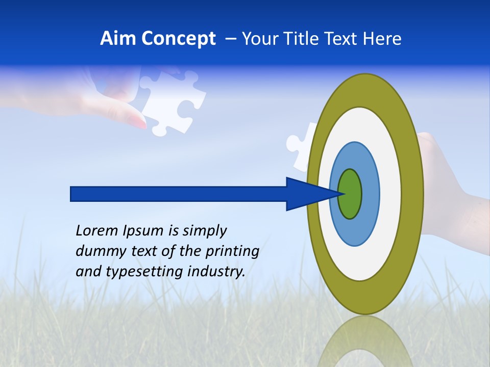 Two Hands Holding Pieces Of A Puzzle Together PowerPoint Template