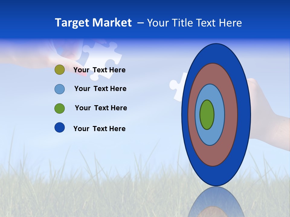 Two Hands Holding Pieces Of A Puzzle Together PowerPoint Template