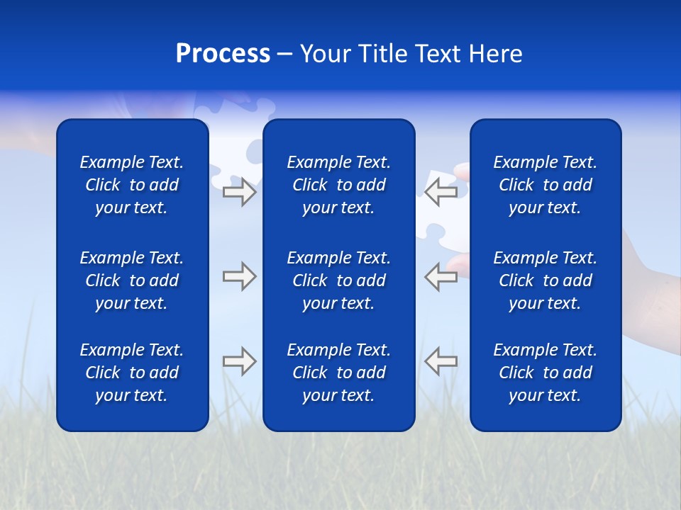 Two Hands Holding Pieces Of A Puzzle Together PowerPoint Template