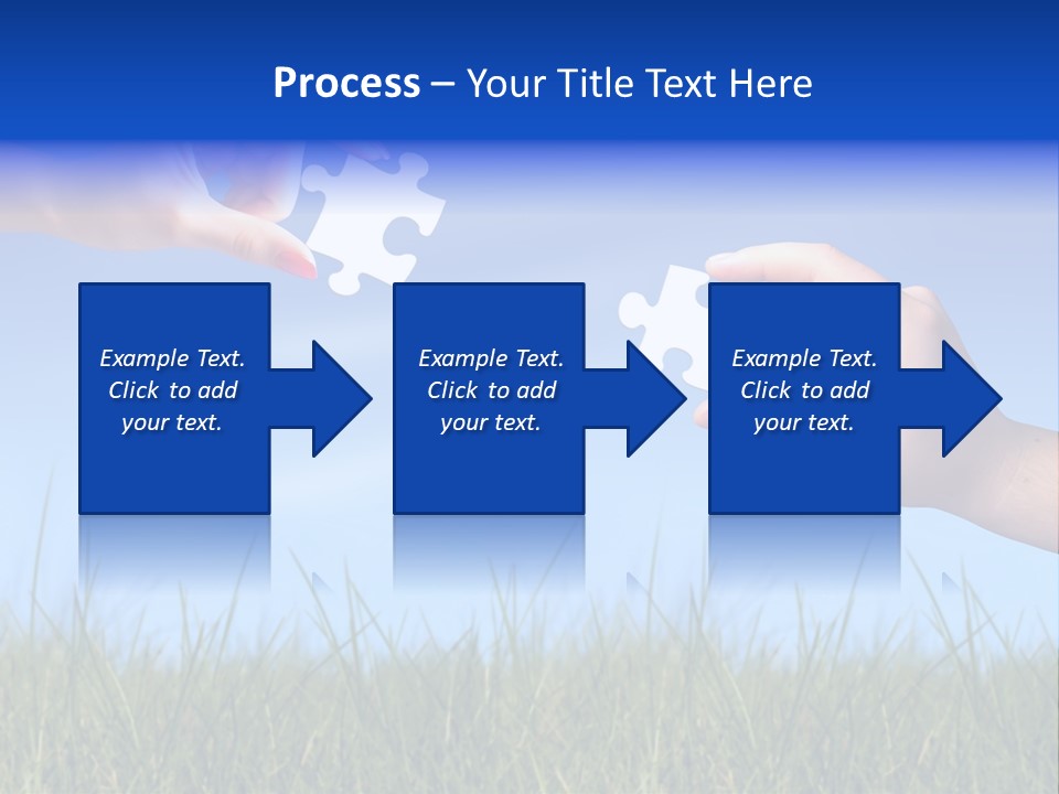 Two Hands Holding Pieces Of A Puzzle Together PowerPoint Template