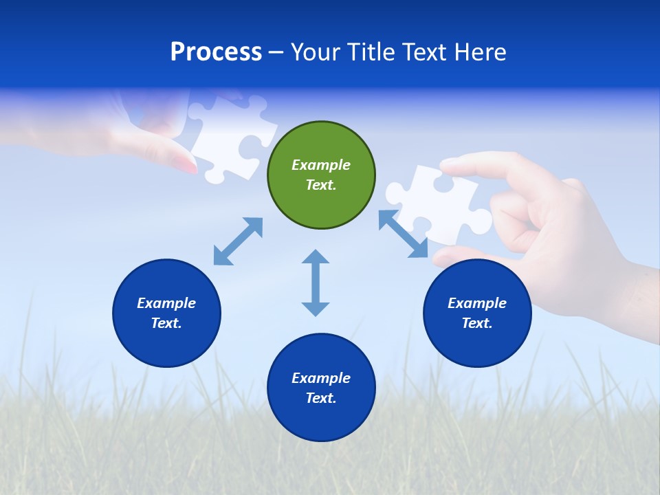 Two Hands Holding Pieces Of A Puzzle Together PowerPoint Template