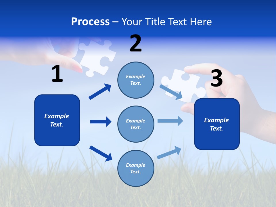 Two Hands Holding Pieces Of A Puzzle Together PowerPoint Template