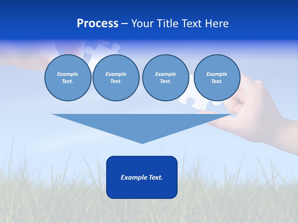 Two Hands Holding Pieces Of A Puzzle Together PowerPoint Template