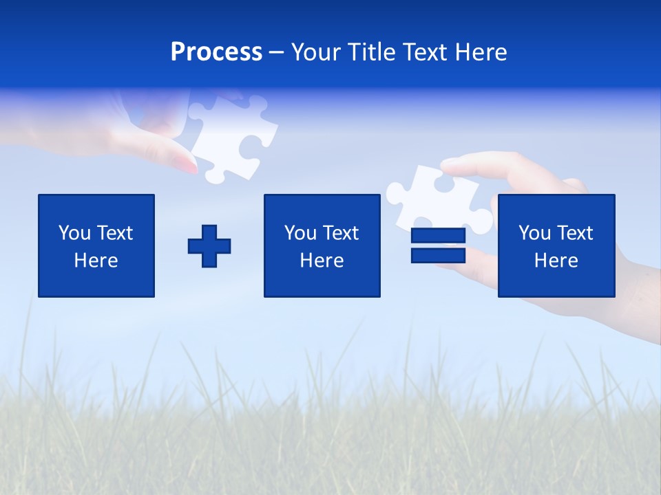 Two Hands Holding Pieces Of A Puzzle Together PowerPoint Template