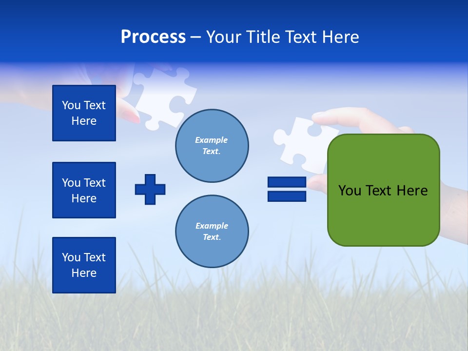 Two Hands Holding Pieces Of A Puzzle Together PowerPoint Template