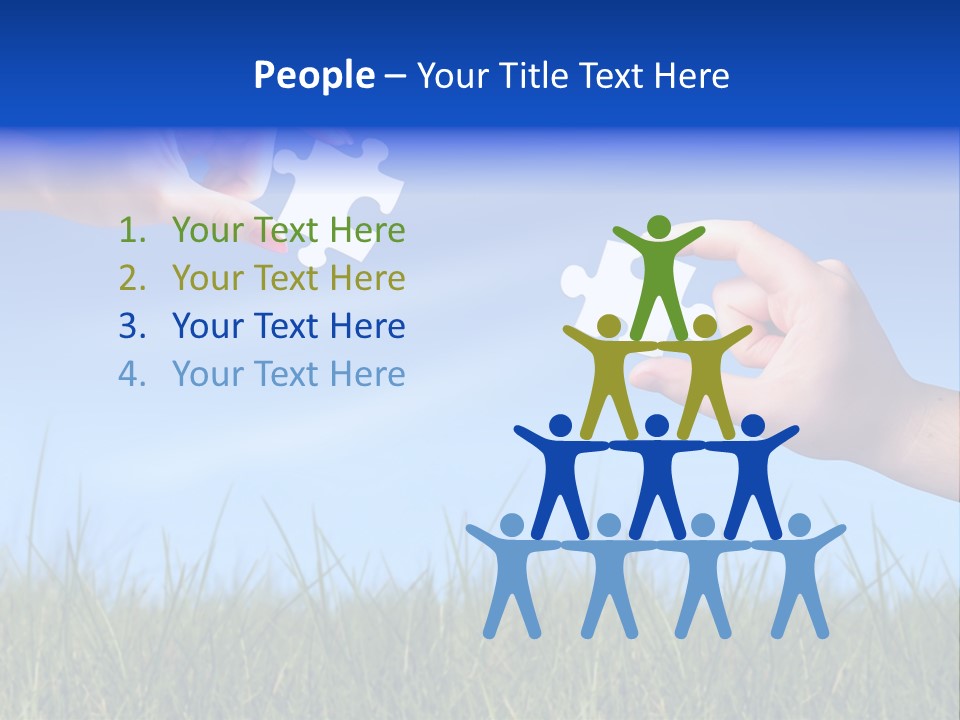 Two Hands Holding Pieces Of A Puzzle Together PowerPoint Template