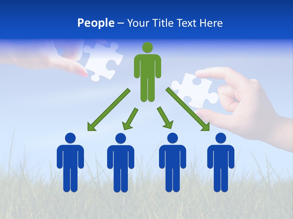 Two Hands Holding Pieces Of A Puzzle Together PowerPoint Template