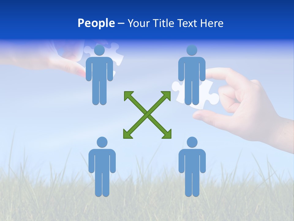 Two Hands Holding Pieces Of A Puzzle Together PowerPoint Template