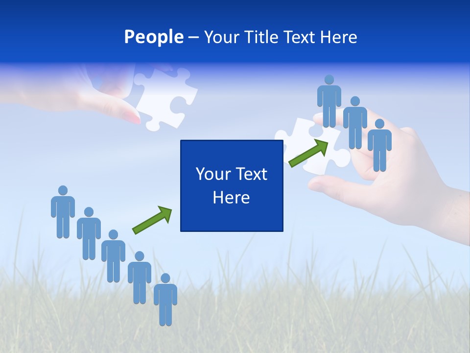 Two Hands Holding Pieces Of A Puzzle Together PowerPoint Template