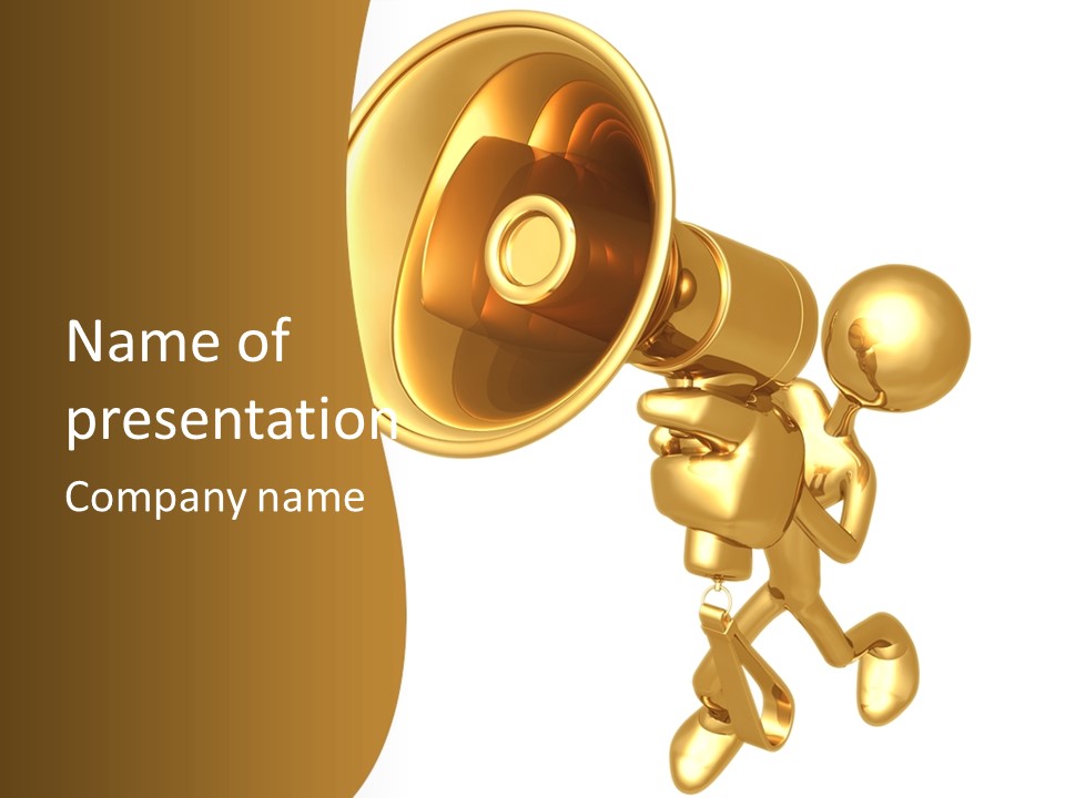 Megaphone Order Bullhorn PowerPoint Template