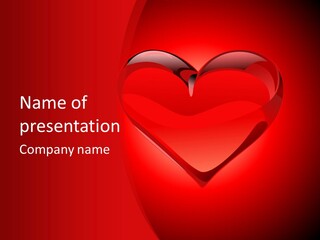 A Red Heart On A Red Background PowerPoint Template