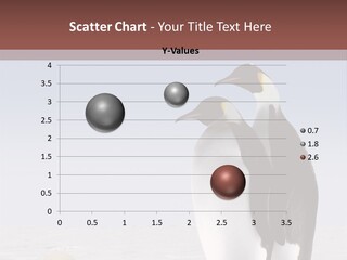 Two Penguins Standing Next To Each Other In The Snow PowerPoint Template