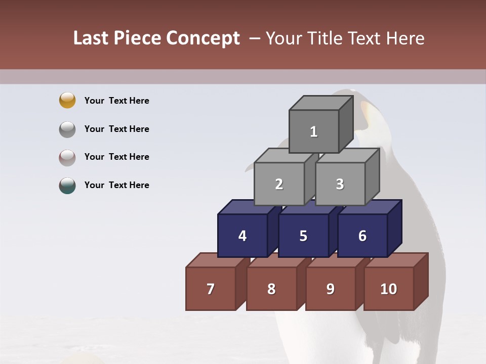 Two Penguins Standing Next To Each Other In The Snow PowerPoint Template