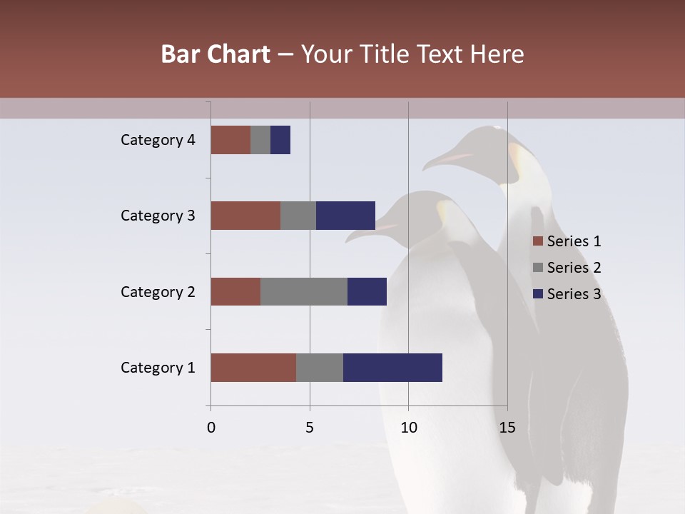 Two Penguins Standing Next To Each Other In The Snow PowerPoint Template