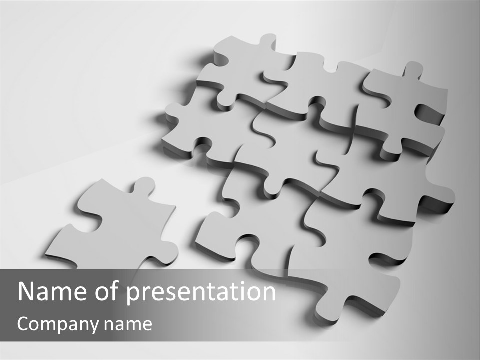 A Group Of Puzzle Pieces On A White Background PowerPoint Template